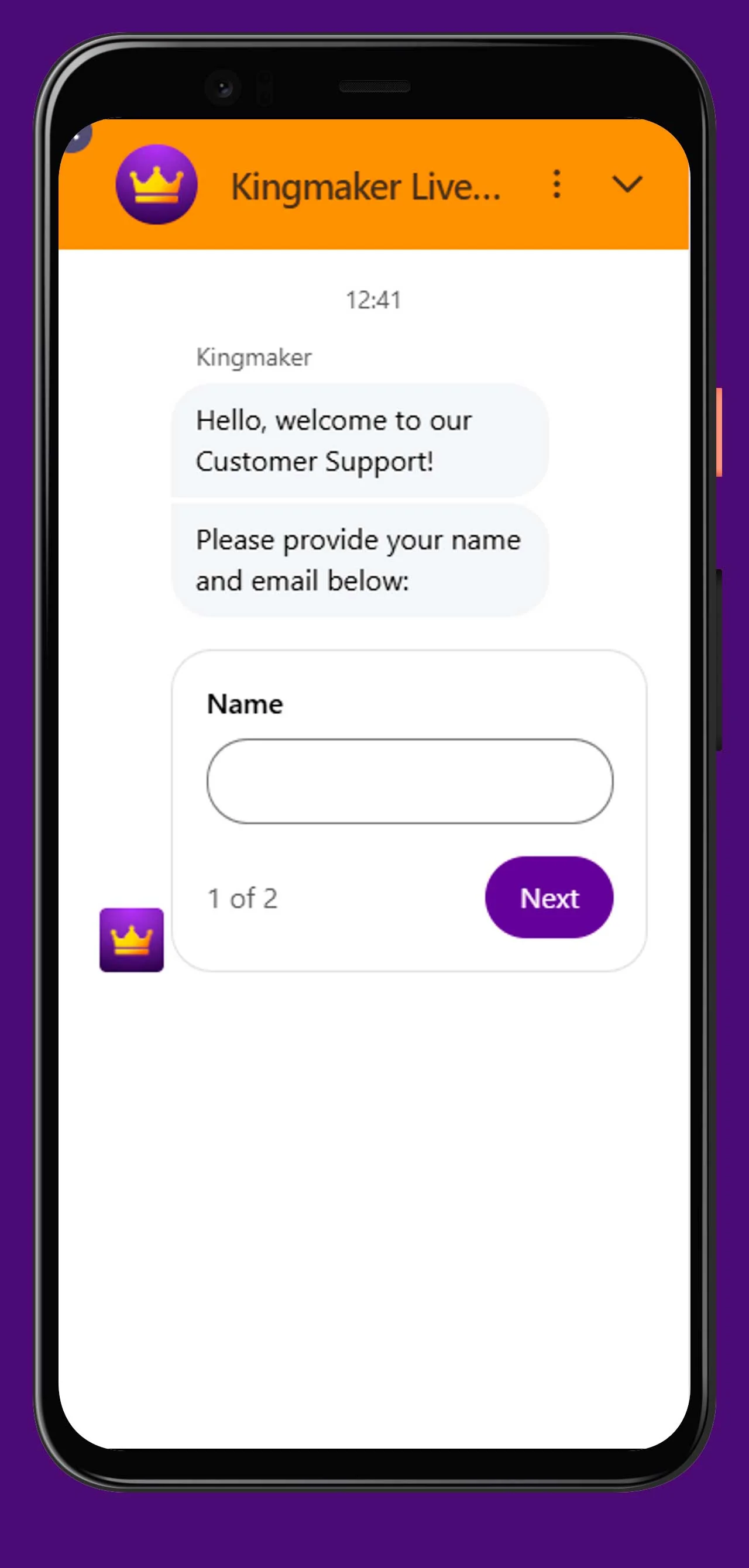 chat en vivo móvil kingmaker casino